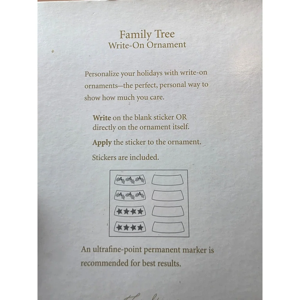 Hallmark Keepsake 2009 Family Tree Penguin Write-On Ornament 6 Penguins Dated A3